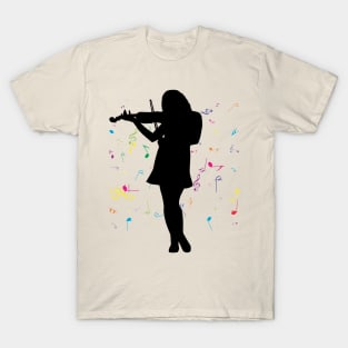 Violinist colorful music T-Shirt